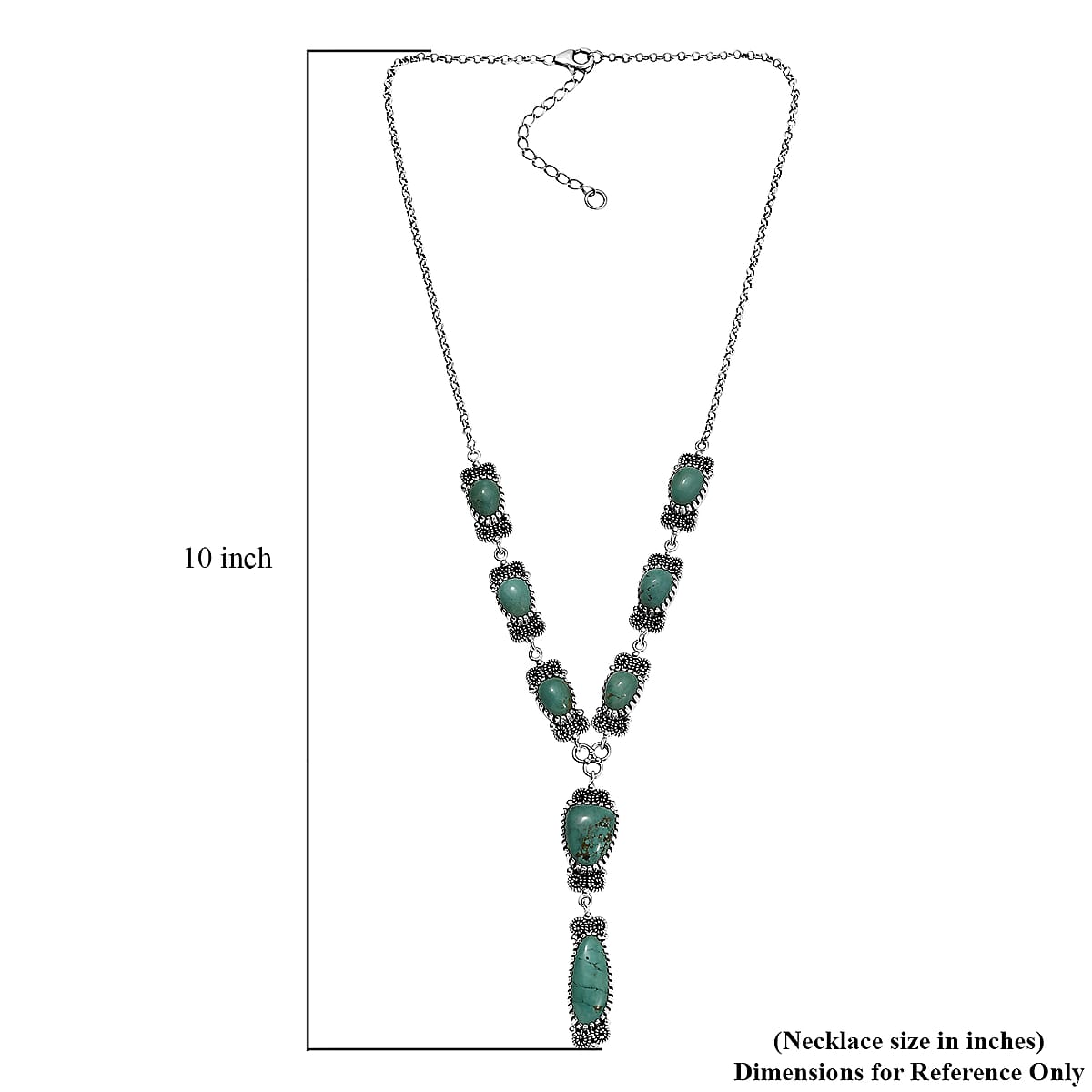 D'Joy Artisan Crafted Tahoe Naveda Turquoise 27.50 ctw Necklace 18 Inches in Sterling Silver  image number 5