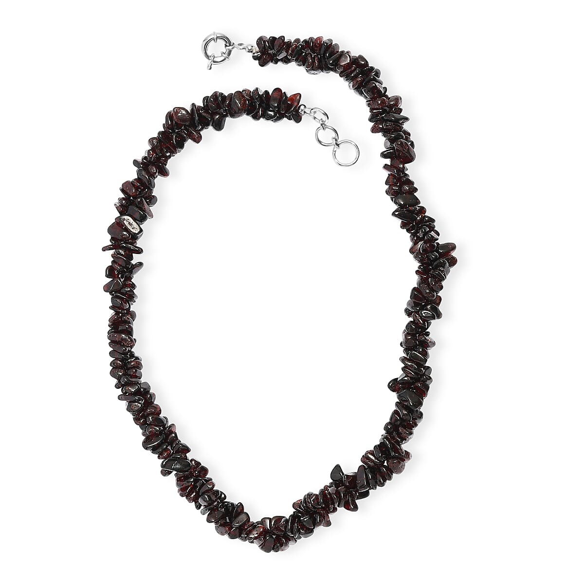 EverTrue Mozambique Garnet 530.00 ctw Chips Necklace in Platinum Bond 20 Inches image number 3
