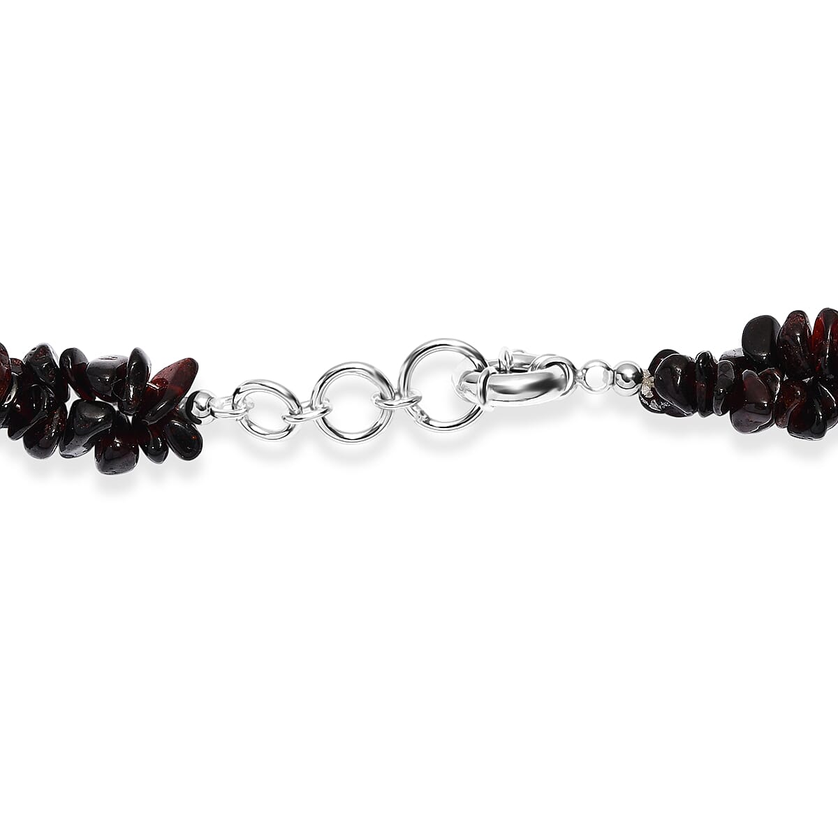 EverTrue Mozambique Garnet 530.00 ctw Chips Necklace in Platinum Bond 20 Inches image number 4