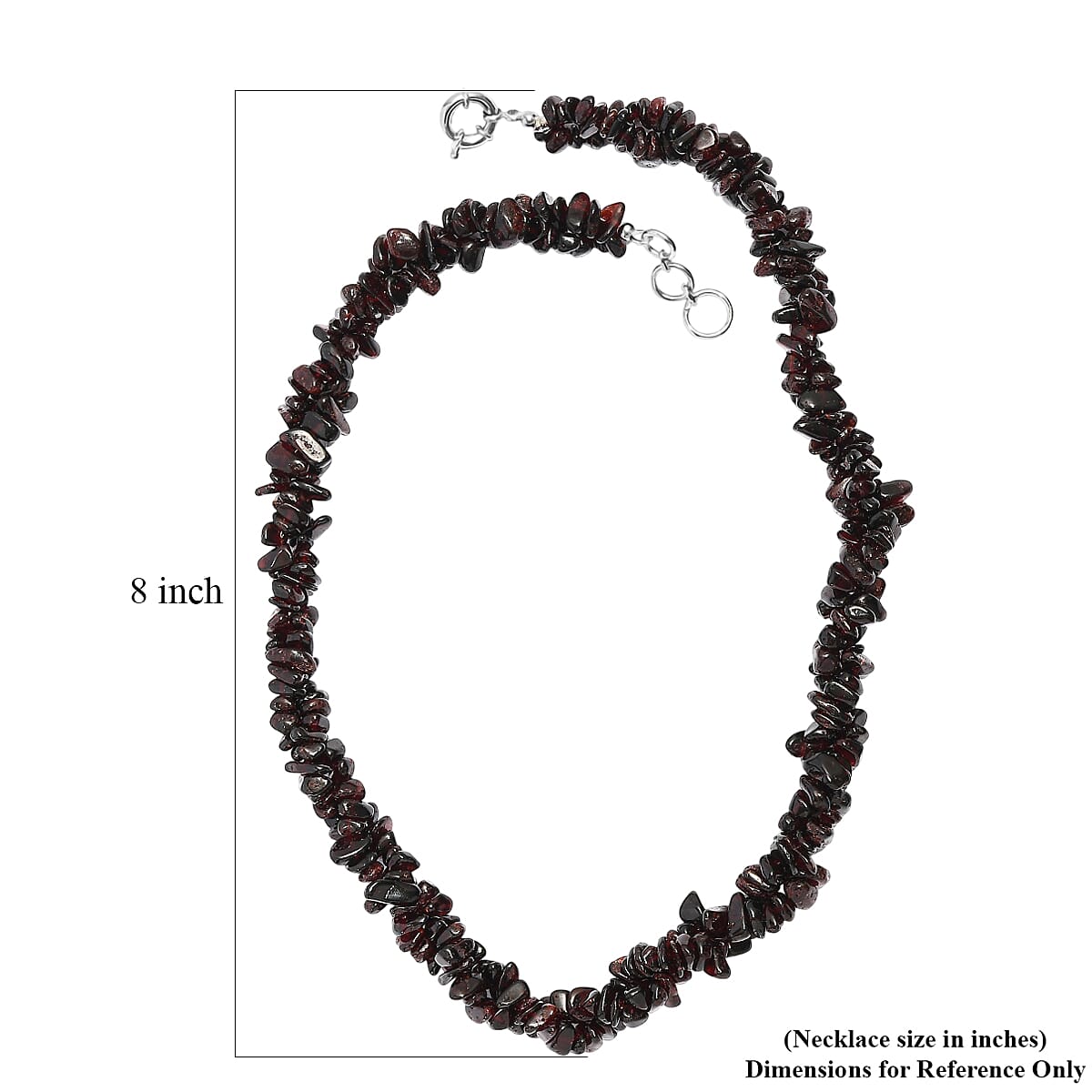 EverTrue Mozambique Garnet 530.00 ctw Chips Necklace in Platinum Bond 20 Inches image number 5