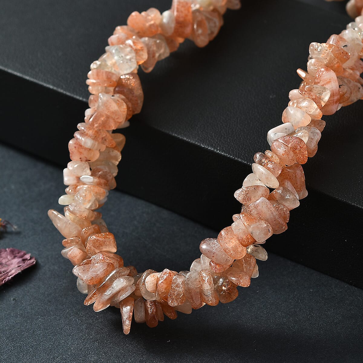 EverTrue Sunstone 410.00 ctw Chips Necklace in Platinum Bond 20 Inches image number 1