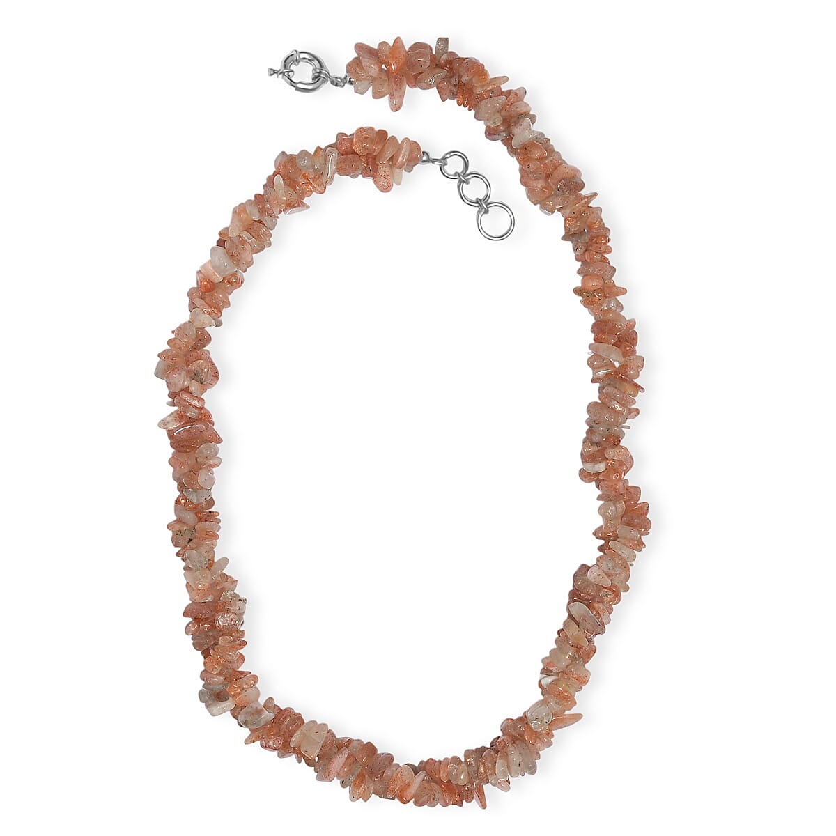 EverTrue Sunstone 410.00 ctw Chips Necklace in Platinum Bond 20 Inches image number 3