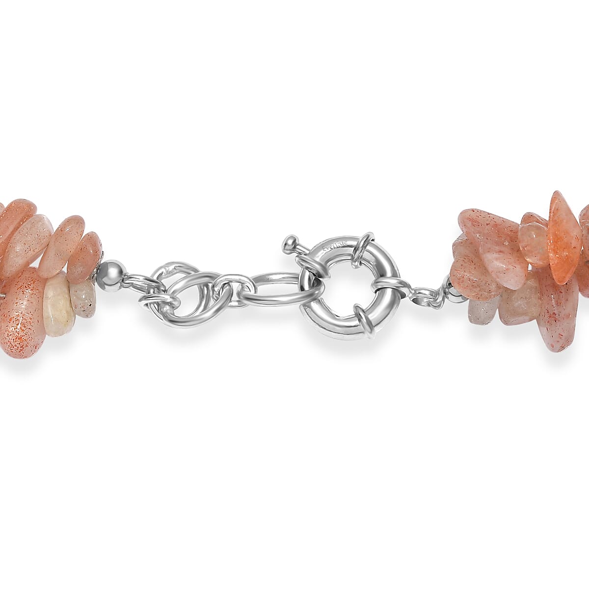 EverTrue Sunstone 410.00 ctw Chips Necklace in Platinum Bond 20 Inches image number 4