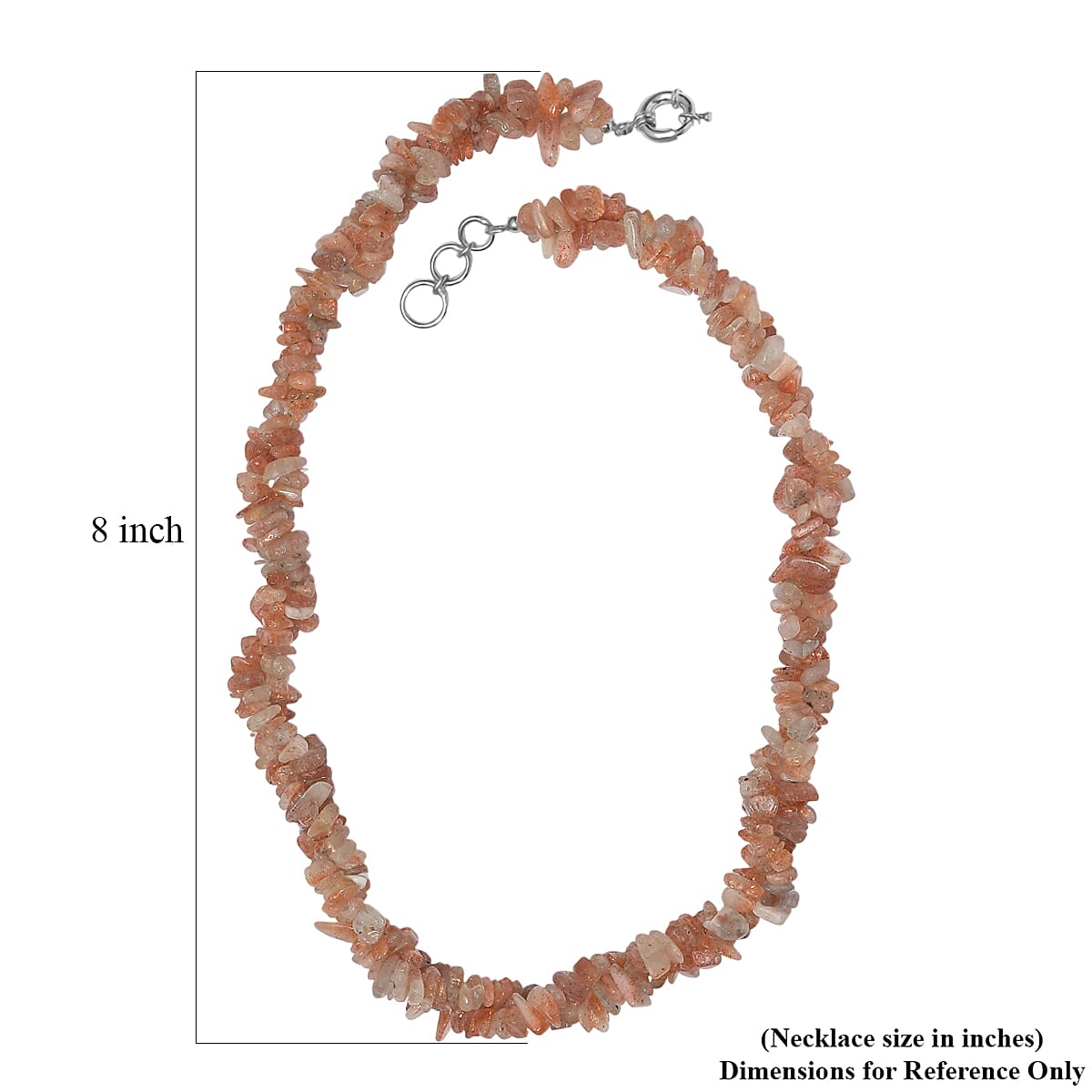 EverTrue Sunstone 410.00 ctw Chips Necklace in Platinum Bond 20 Inches image number 5