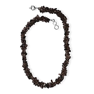 EverTrue Brazilian Smoky Quartz 375.00 ctw Chips Necklace in Platinum Bond 20 Inches