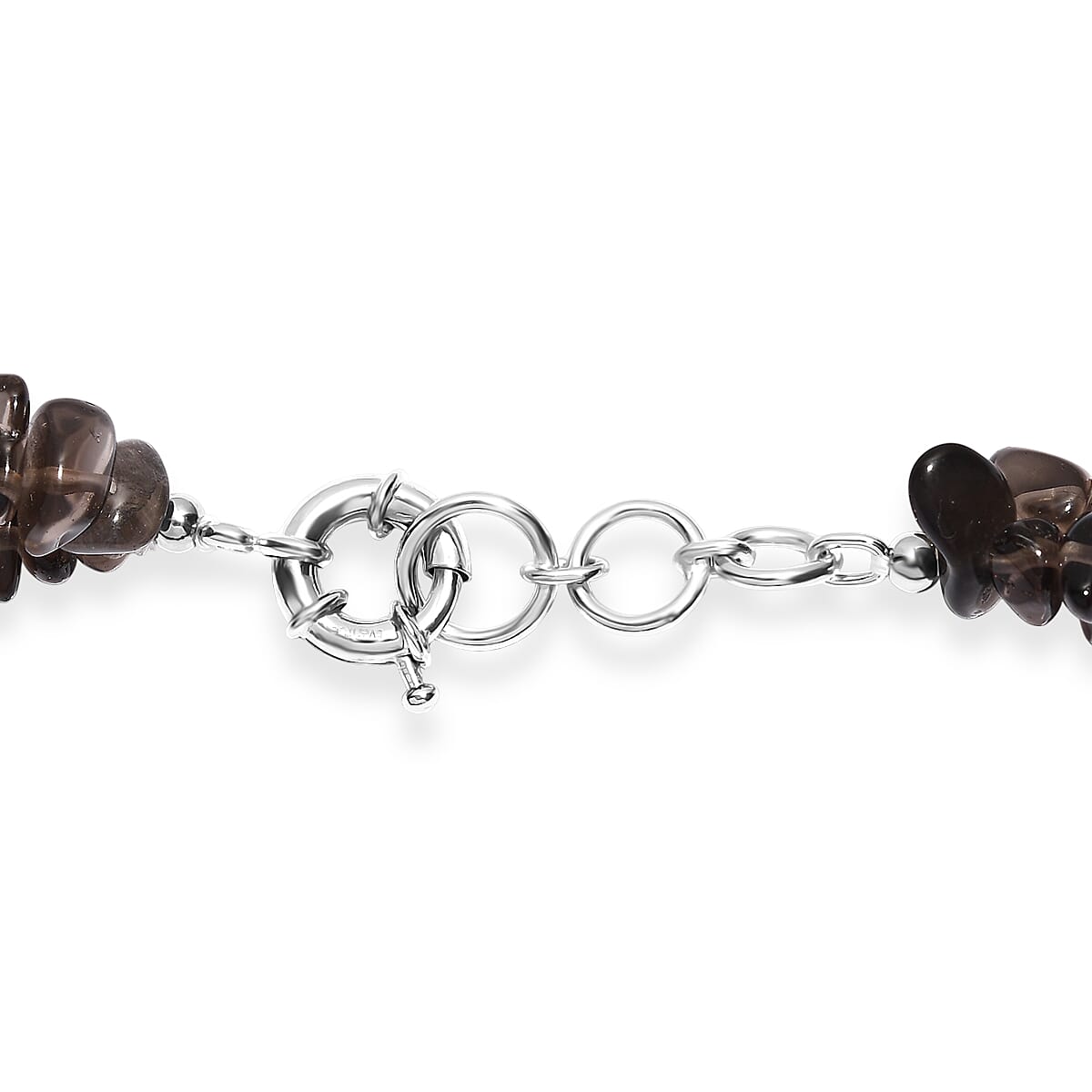 EverTrue Brazilian Smoky Quartz 375.00 ctw Chips Necklace in Platinum Bond 20 Inches image number 4
