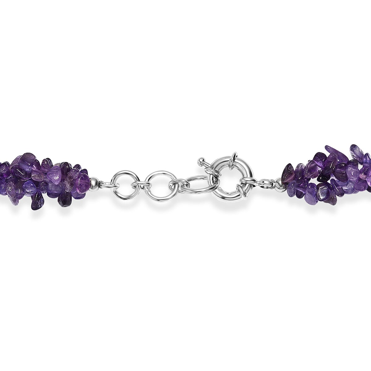 EverTrue African Amethyst 310.00 ctw Chips Necklace in Platinum Bond 20 Inches image number 4