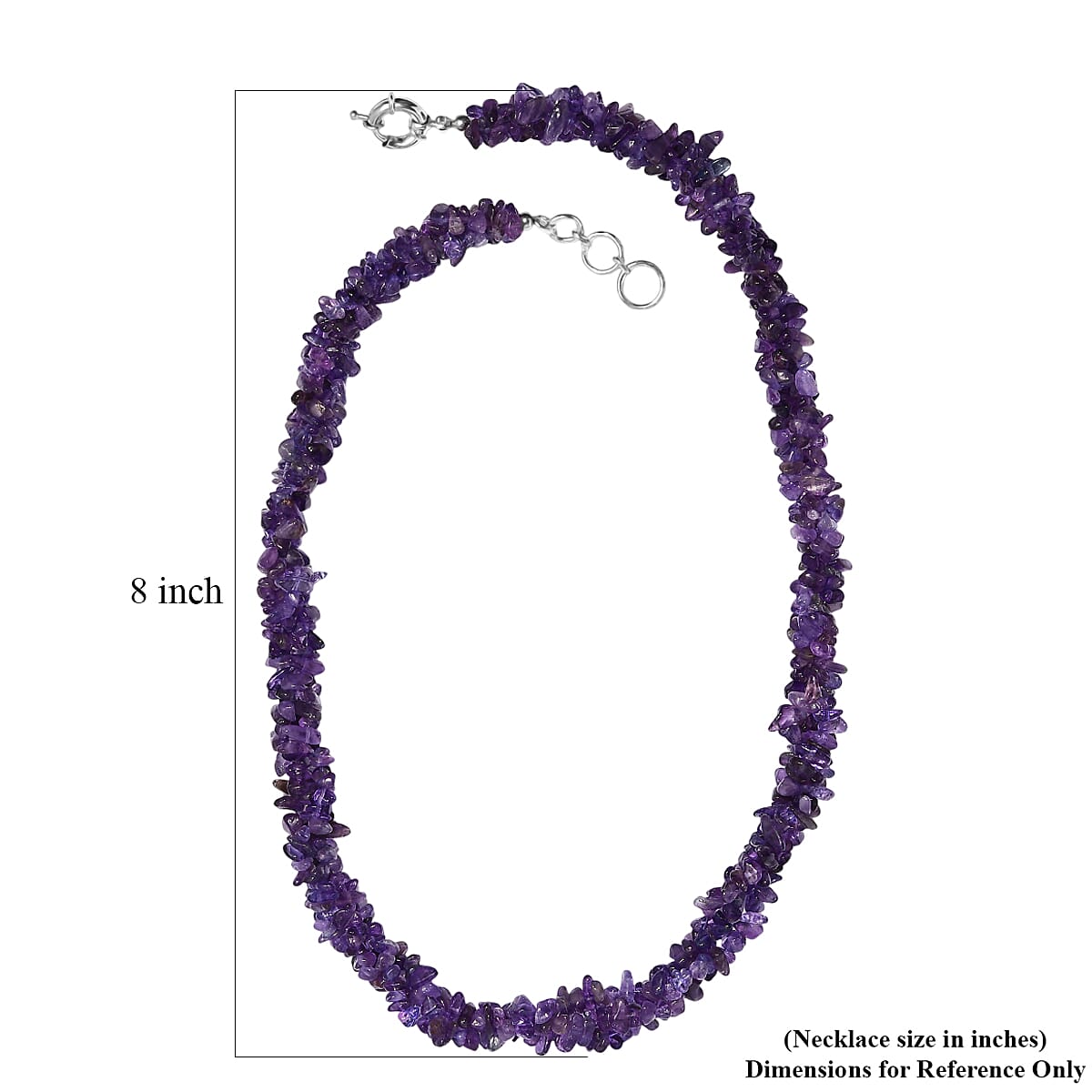 EverTrue African Amethyst 310.00 ctw Chips Necklace in Platinum Bond 20 Inches image number 5