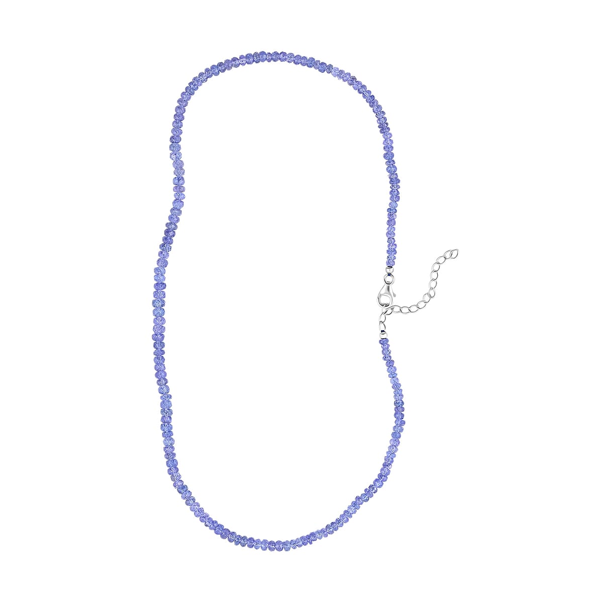 D'Joy Tanzanite 80.00 ctw Beaded Necklace in Rhodium Over Sterling Silver 18 Inches image number 3