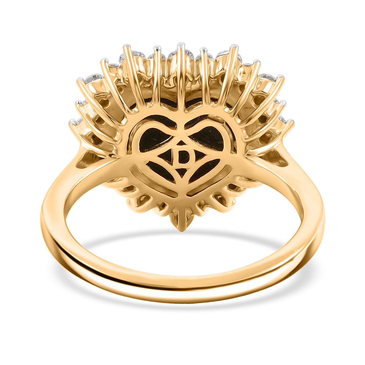 D'Joy Canadian Ammolite, Moissanite Ring in 18K Vermeil YG Over Sterling Silver (Size 8.0) 0.60 ctw image number 4