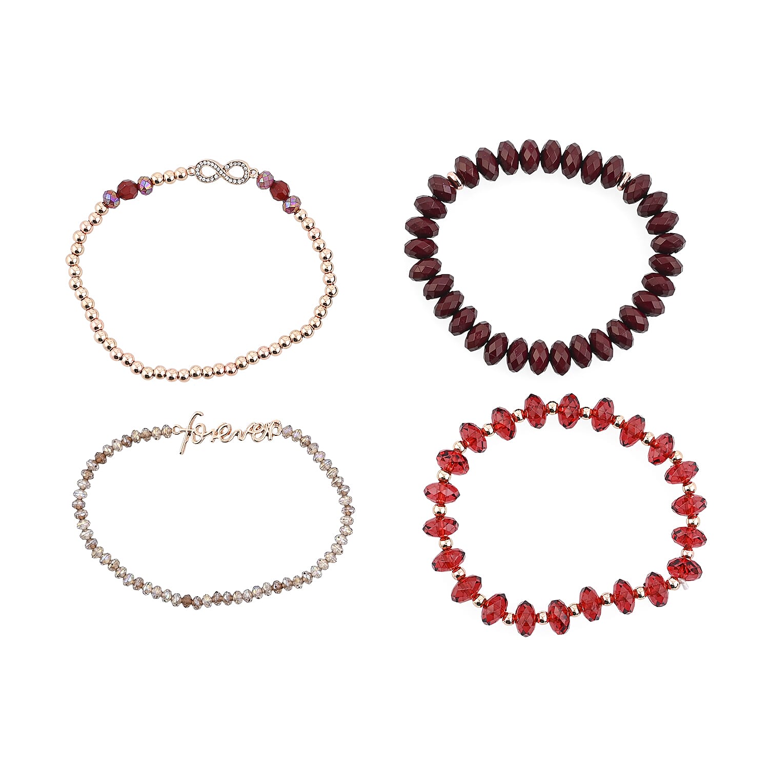 Jessica Carlyle Women's Matte Burgundy Silicone Strap 35mm Analog Watch & Coordinating, Stackable Bracelet Set