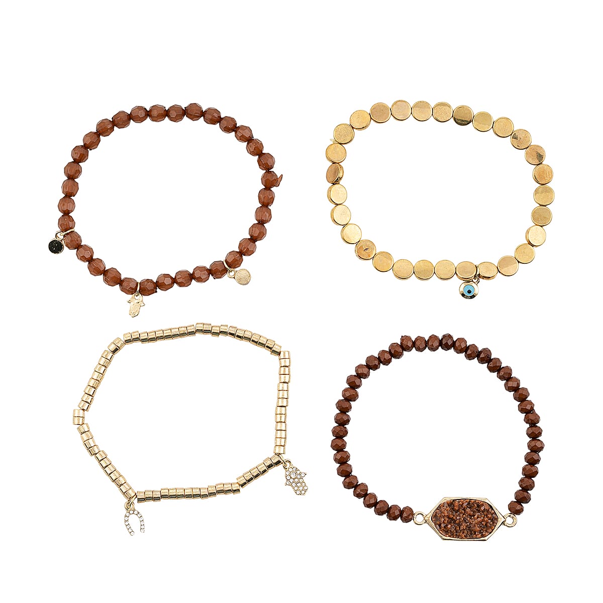 Jessica Carlyle Women's Shiny Gold Tone Mesh Strap 33mm Analog Watch & Coordinating, Stackable Bracelet Set image number 2