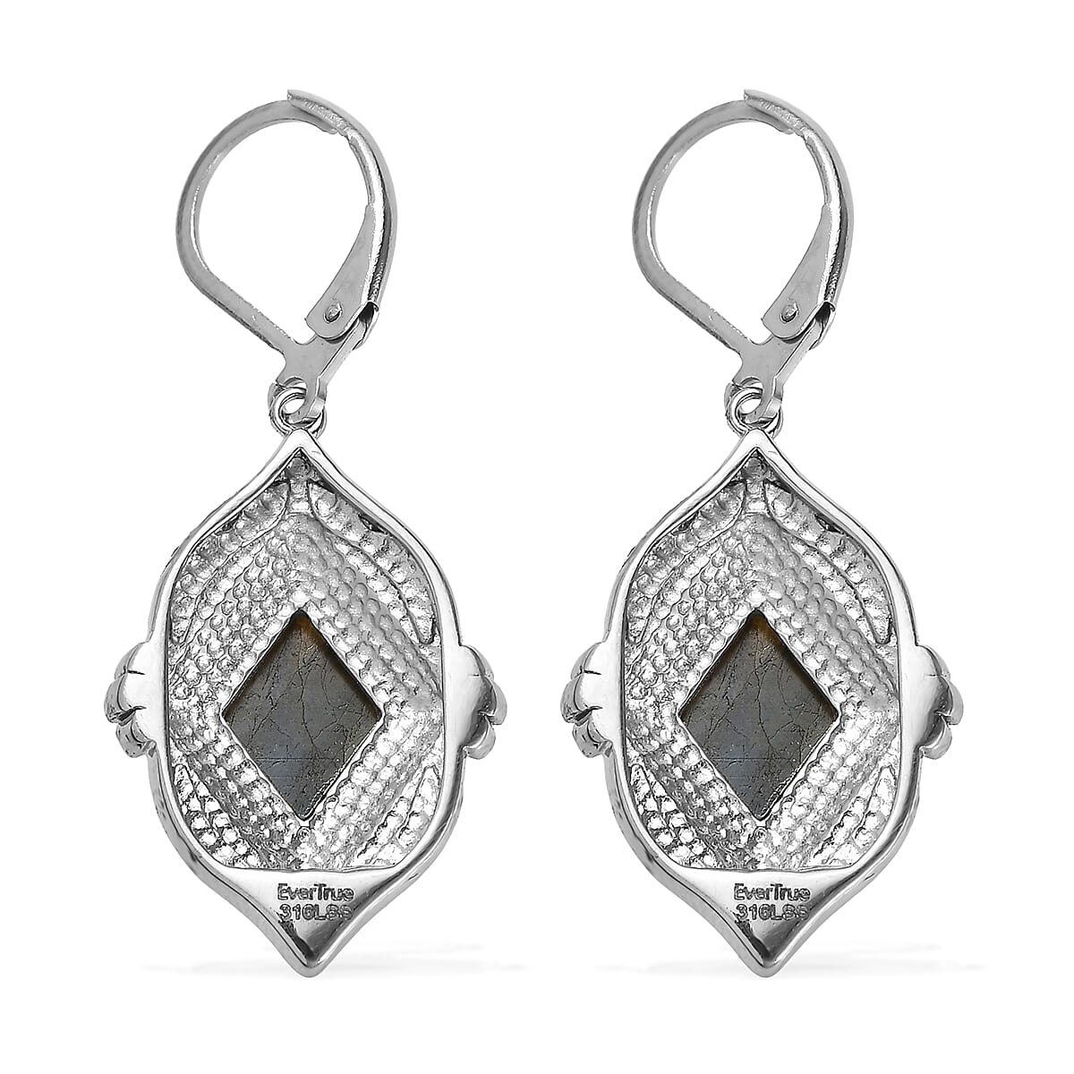 EverTrue Malagasy Labradorite 8.25 ctw Lever Back Earrings in Stainless Steel image number 4