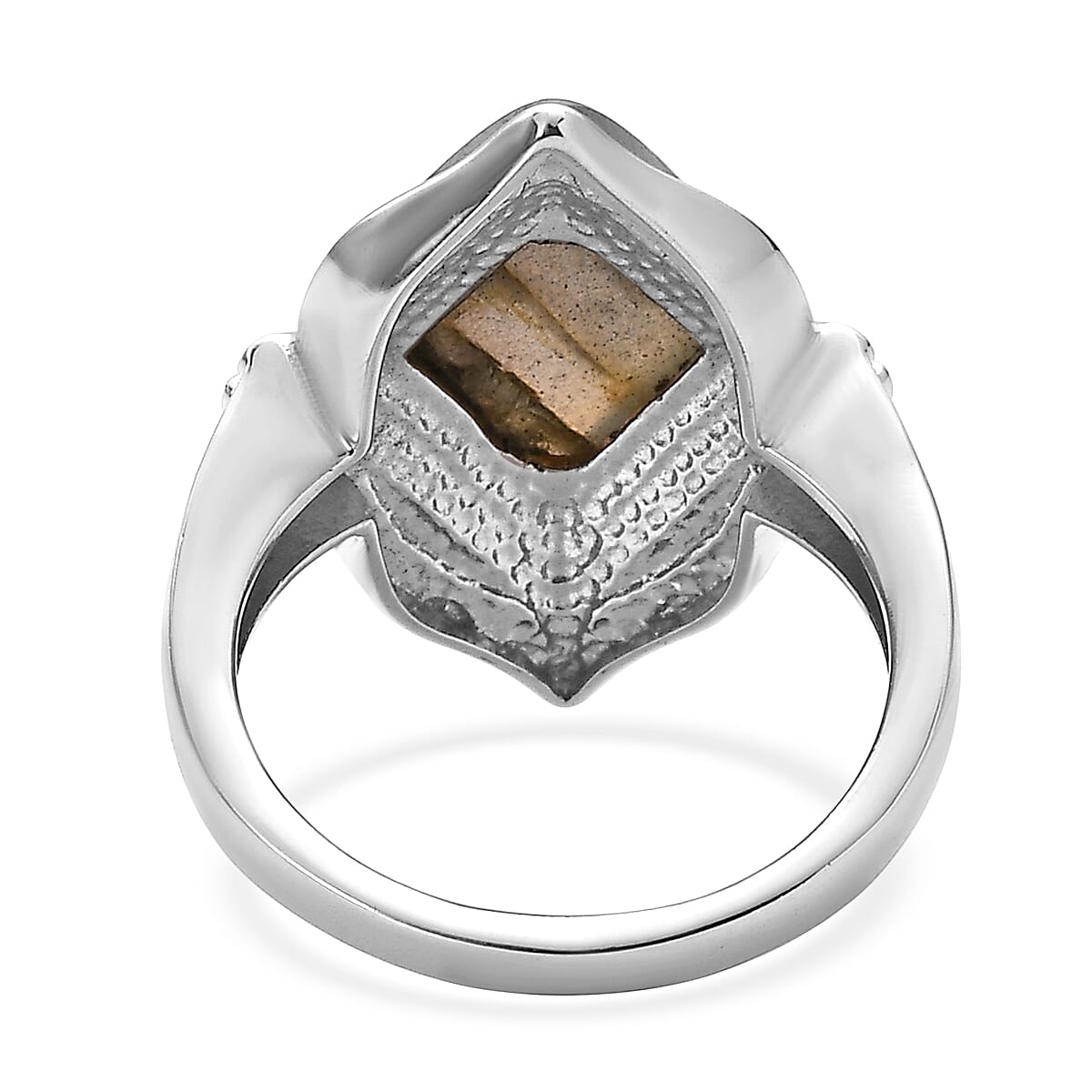 EverTrue Malagasy Labradorite 6.50 ctw Solitaire Ring in Stainless Steel (Size 10.0)  image number 4