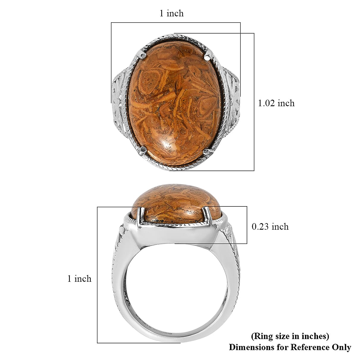 EverTrue Script Stone Solitaire Ring in Stainless Steel 18.50 ctw (Size 10.0)