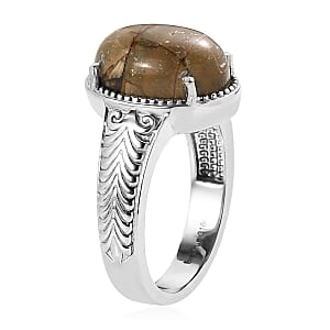 EverTrue Venus Jasper Solitaire Ring in Stainless Steel 5.80 ctw (Size 8.0)