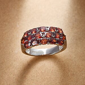 EverTrue Simulated Red Diamond Ring in Stainless Steel 3.50 ctw (Size 5.0)