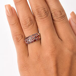 EverTrue Simulated Red Diamond Ring in Stainless Steel 3.50 ctw (Size 5.0)