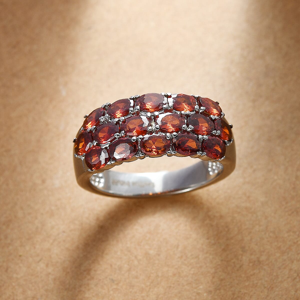 EverTrue Simulated Red Diamond Ring in Stainless Steel (Size 7.0) image number 1