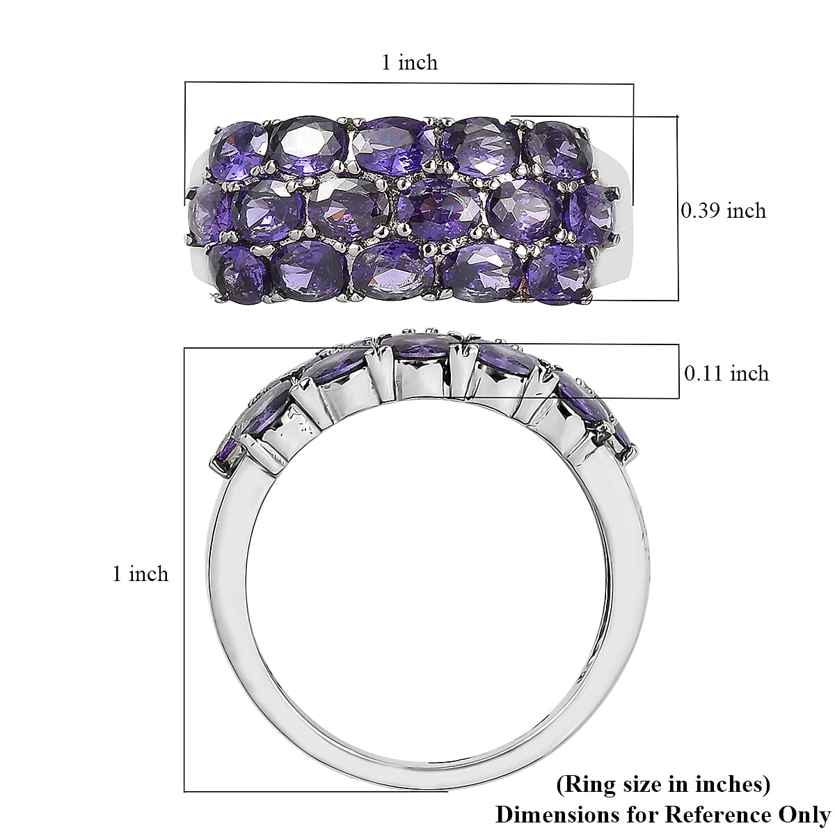 EverTrue Simulated Blue Diamond Ring in Stainless Steel (Size 6.0) image number 5