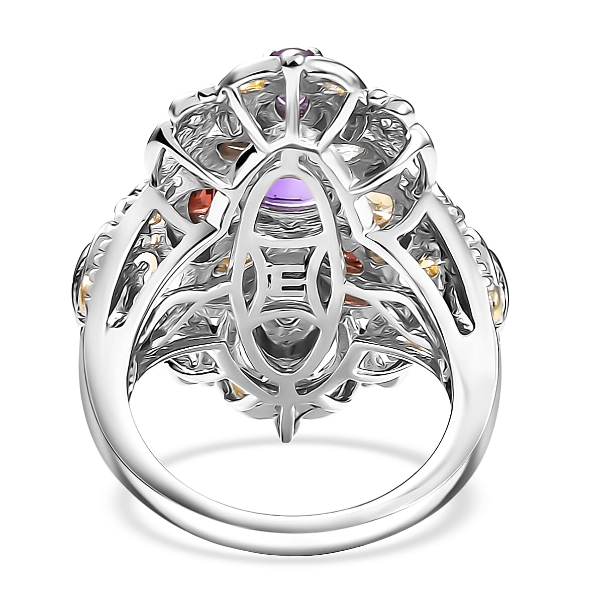EverTrue Multi Gemstone Ring in 18K YG Plated and Platinum Bond (Size 5.0) 2.40 ctw image number 4