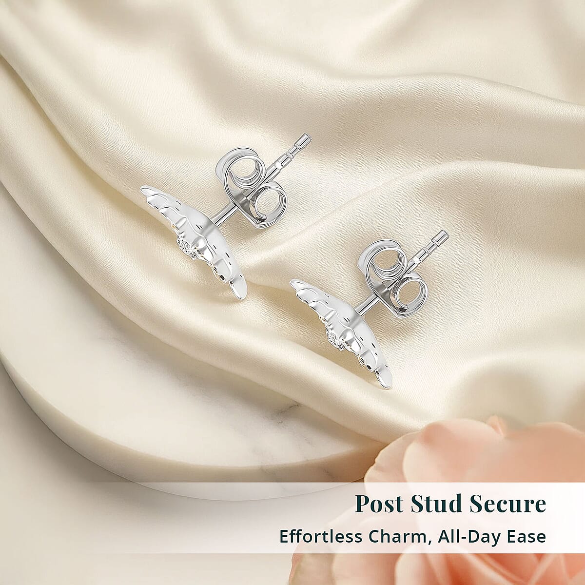 Luxuriant Lab Grown Diamond and Lab Grown Yellow Diamond (IR) (SI) 0.50 ctw Sunflower Radiance Earrings in Rhodium Over Sterling Silver image number 5