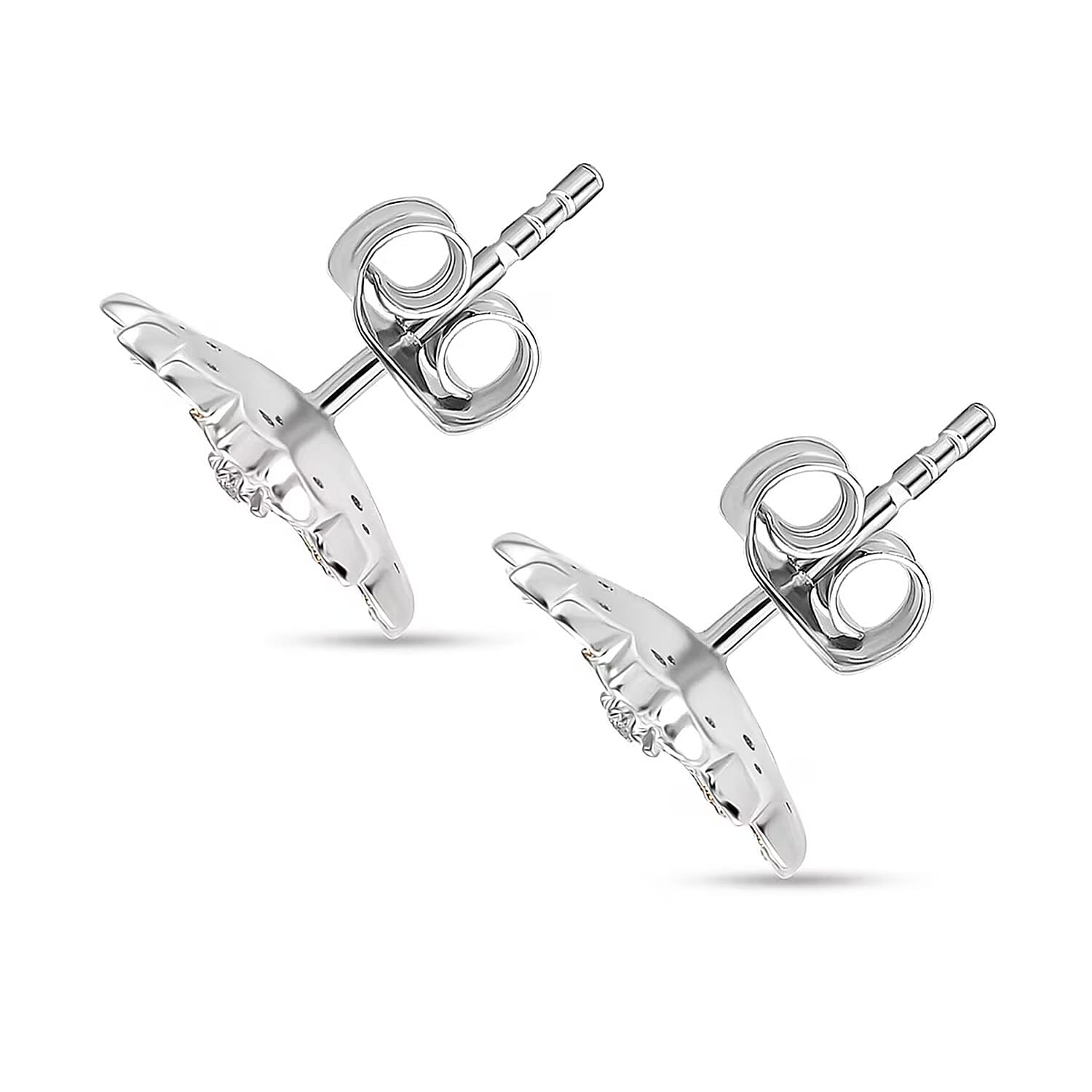 Luxuriant Lab Grown Diamond and Lab Grown Yellow Diamond (IR) (SI) 0.50 ctw Sunflower Radiance Earrings in Rhodium Over Sterling Silver