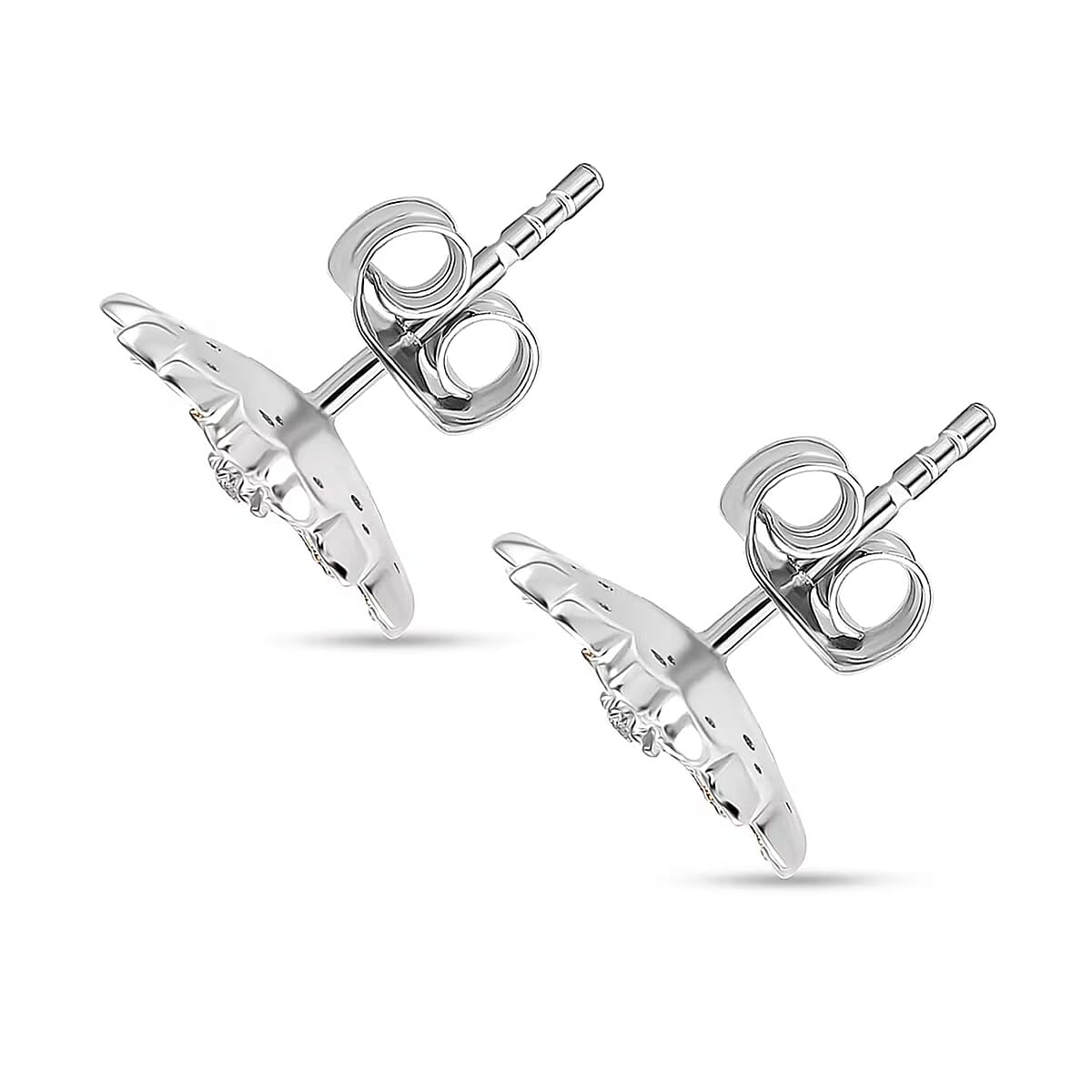 Luxuriant Lab Grown Diamond and Lab Grown Yellow Diamond (IR) (SI) 0.50 ctw Sunflower Radiance Earrings in Rhodium Over Sterling Silver image number 7