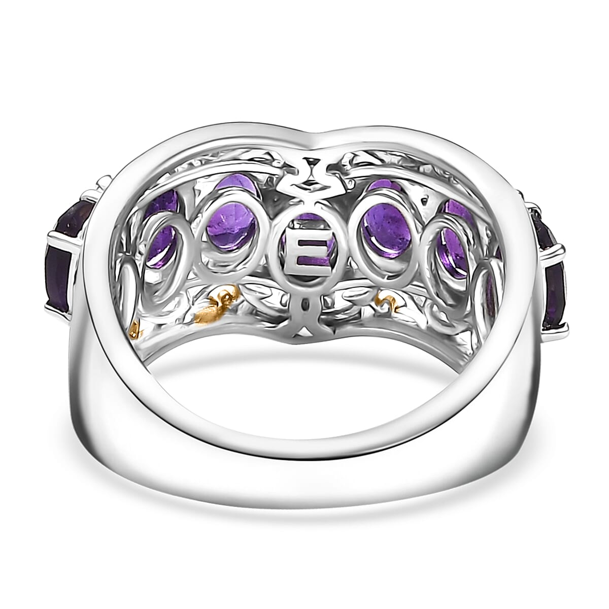 EverTrue African Amethyst 4.40 ctw Ring in 18K YG Plated and Platinum Bond (Size 9.0) image number 4