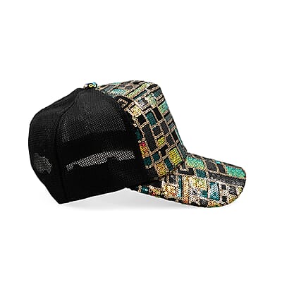 Tamsy Black with Multi 2pcs Set Sequin Cap (22.83 In)