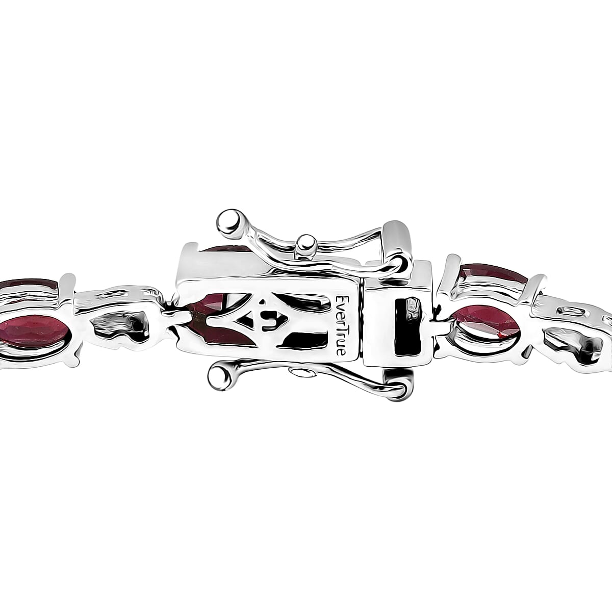 EverTrue Orissa Rhodolite Garnet 10.20 ctw Twilight Leaf Glow Bracelet in Platinum B (7.25 In)  image number 3