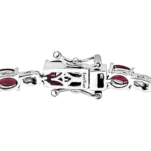 EverTrue Orissa Rhodolite Garnet 10.20 ctw Twilight Leaf Glow Bracelet in Platinum B (7.25 In) 