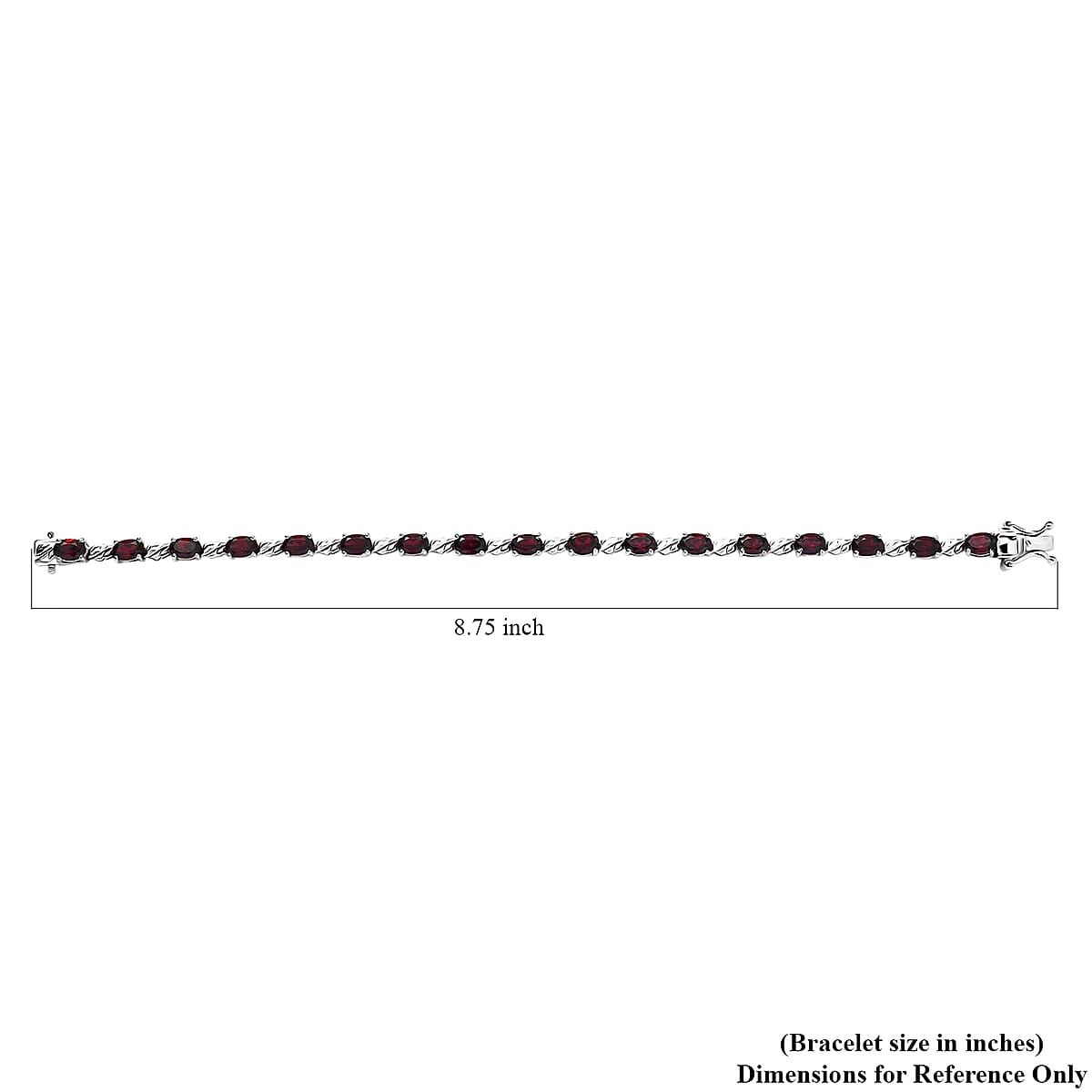 EverTrue Orissa Rhodolite Garnet 10.20 ctw Twilight Leaf Glow Bracelet in Platinum B (7.25 In)  image number 4