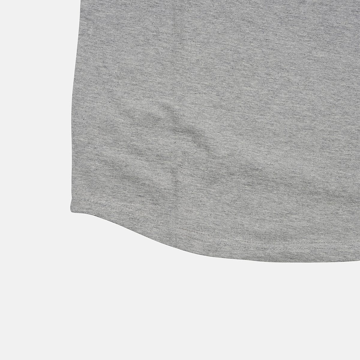 Tamsy Grey Cotton Stretch Jersey Tunic Tee - M image number 3