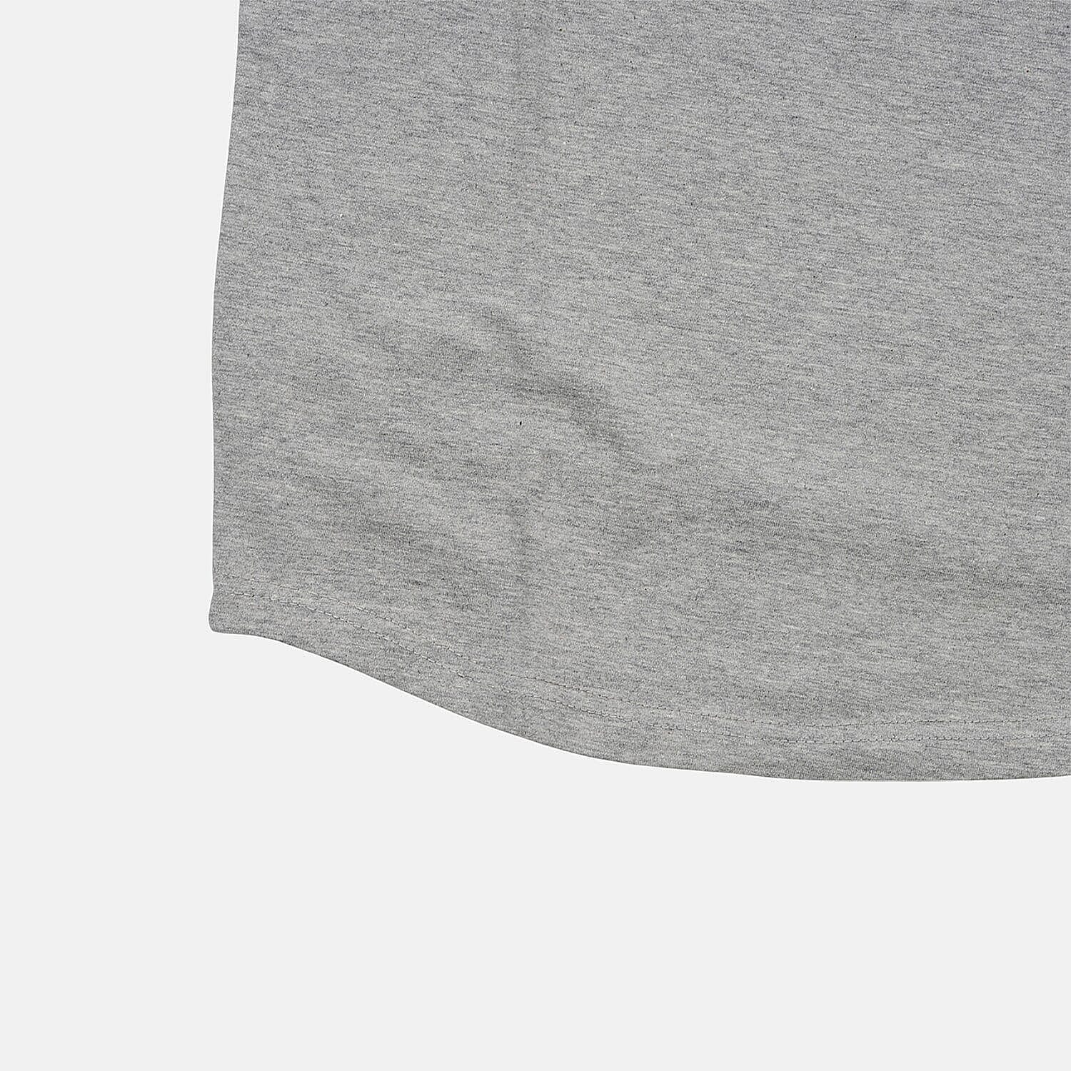 Tamsy Gray Cotton Stretch Jersey Tunic Tee - M