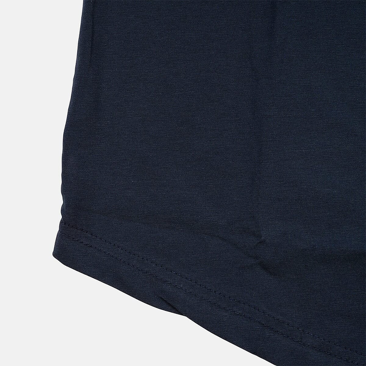 Tamsy Navy Cotton Stretch Jersey Tunic Tee - M image number 4