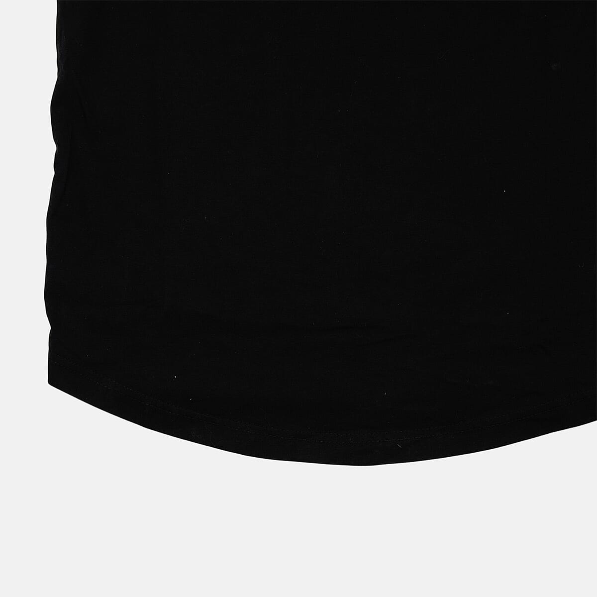 Tamsy Black Cotton Stretch Jersey Tunic Tee - S image number 3