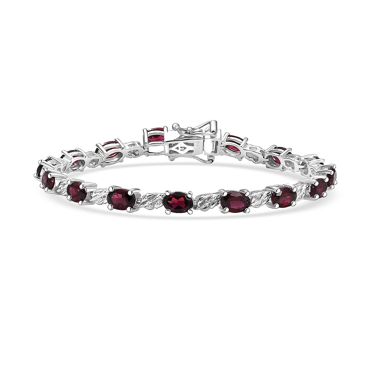 EverTrue Orissa Rhodolite Garnet 9.00 ctw Bracelet in Platinum Bond (6.50 In) image number 0
