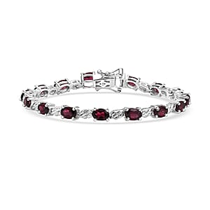 EverTrue Orissa Rhodolite Garnet 9.00 ctw Bracelet in Platinum Bond (6.50 In)