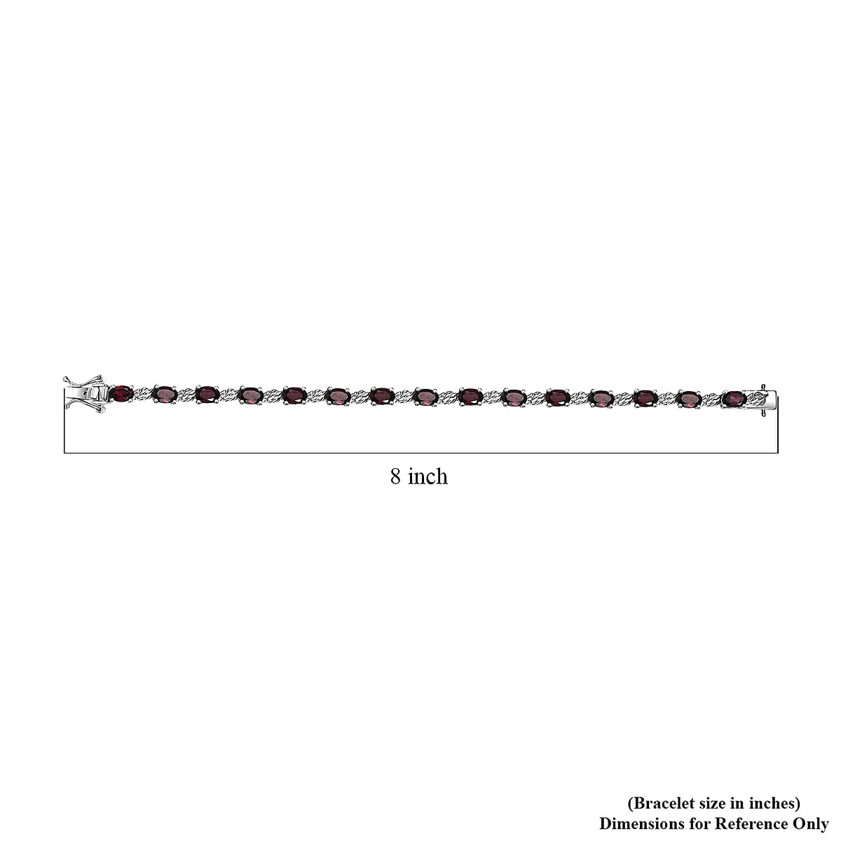EverTrue Orissa Rhodolite Garnet 9.00 ctw Bracelet in Platinum Bond (6.50 In) image number 4