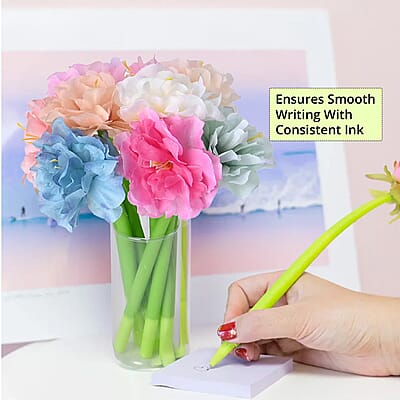 Livmore Set of 10 Flower Pen with Black Ink
