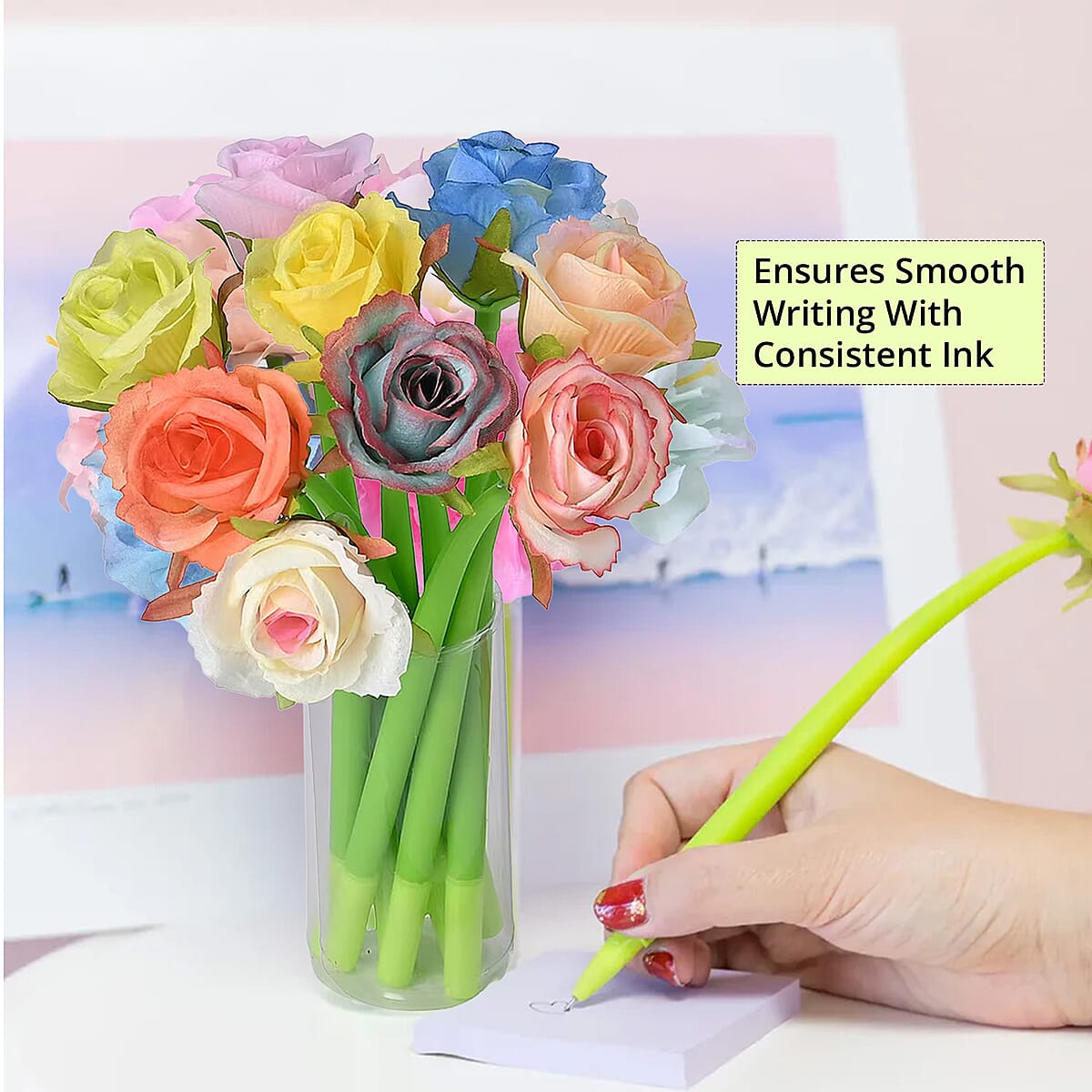 Livmore Set of 10 Flower Pen with Black Ink image number 5