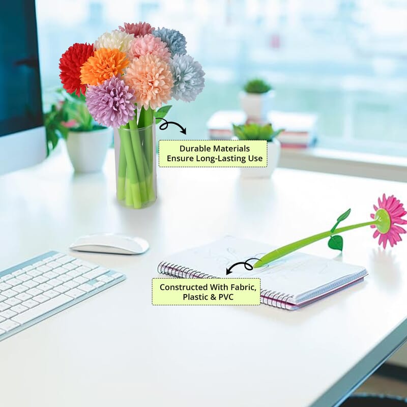 Livmore Set of 10 Flower Pen with Black Ink