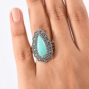 D'Joy Artisan Crafted Tahoe Nevada Turquoise 5.60 ctw Ring in Sterling Silver (Size 10.0)