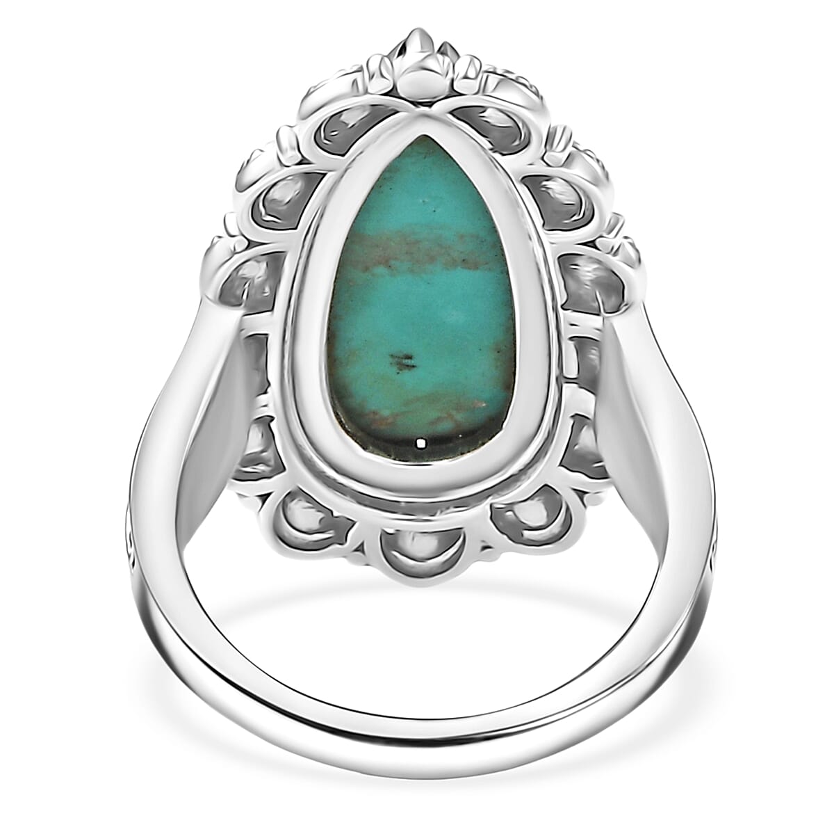 D'Joy Artisan Crafted Tahoe Naveda Turquoise 5.60 ctw Ring in Sterling Silver (Size 10.0) image number 4