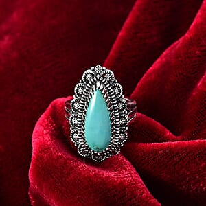 D'Joy Artisan Crafted Tahoe Nevada Turquoise 5.60 ctw Ring in Sterling Silver (Size 6.0)