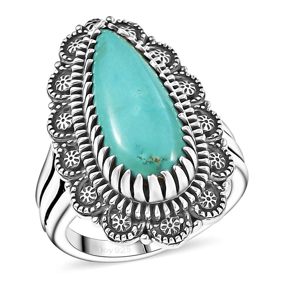 D'Joy Artisan Crafted Tahoe Nevada Turquoise 5.60 ctw Ring in Sterling Silver (Size 7.0) image number 0