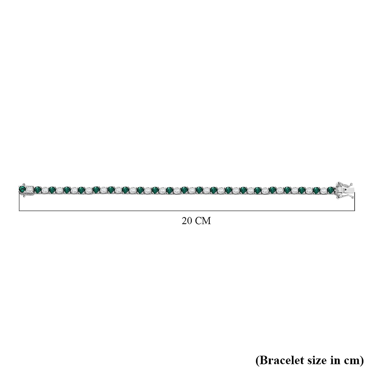 D&rsquo;Joy Lab Grown Emerald and Moissanite 10.10 ctw Bracelet in Rhodium Over Sterling Silver (7.50 In) image number 4