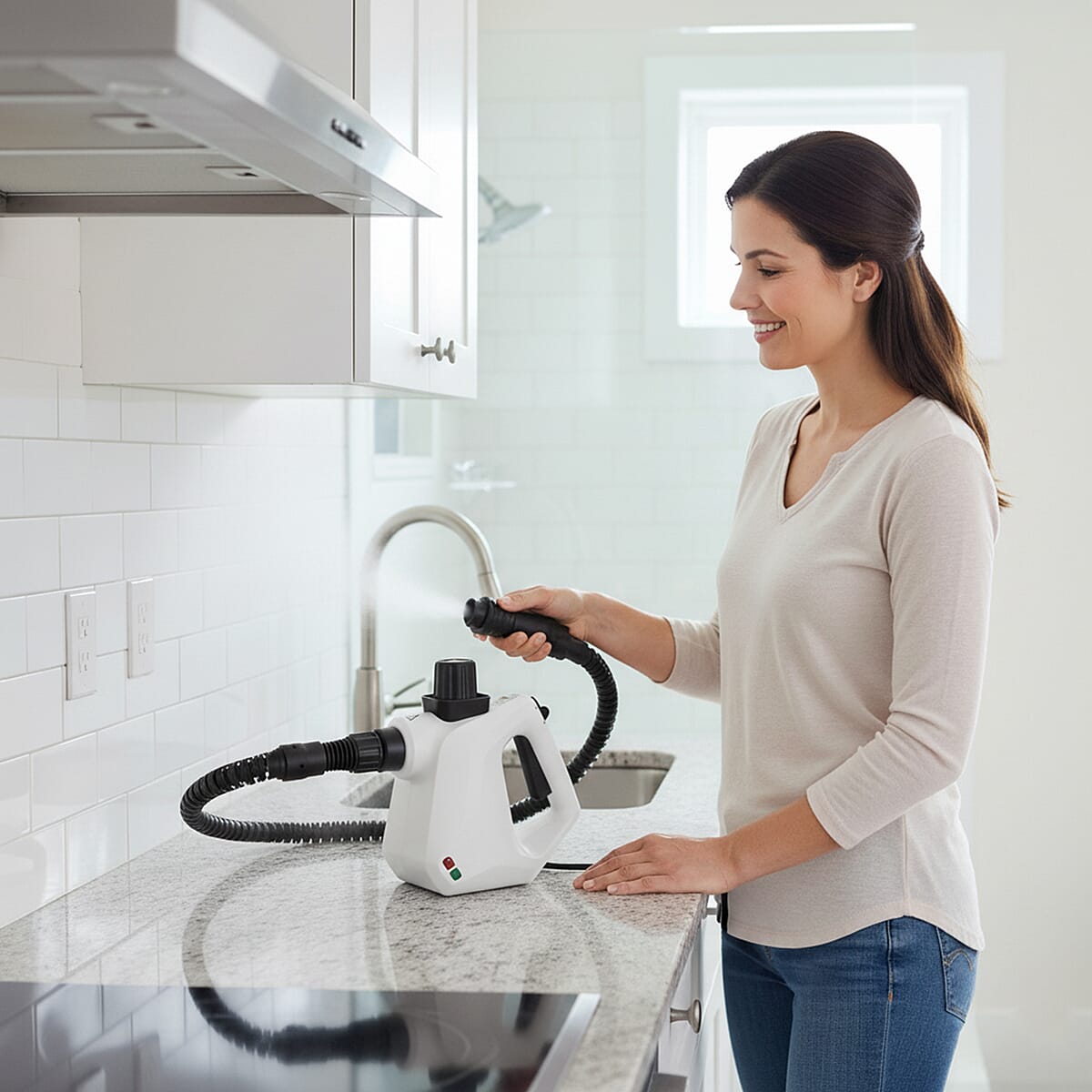 Livmore Light Blue Steam Cleaner with Plug  image number 2