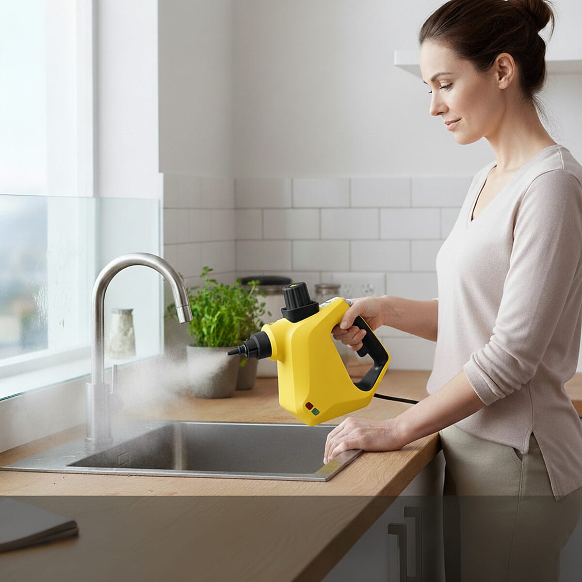 Livmore Yellow Steam Cleaner with Plug  image number 1